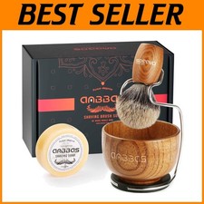 Badger Hair Shaving Brush Set with Soap Bowl and Stand