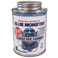 Blue Monster 76033 1-Step Clear All Weather Cement 8 oz. for PVC
