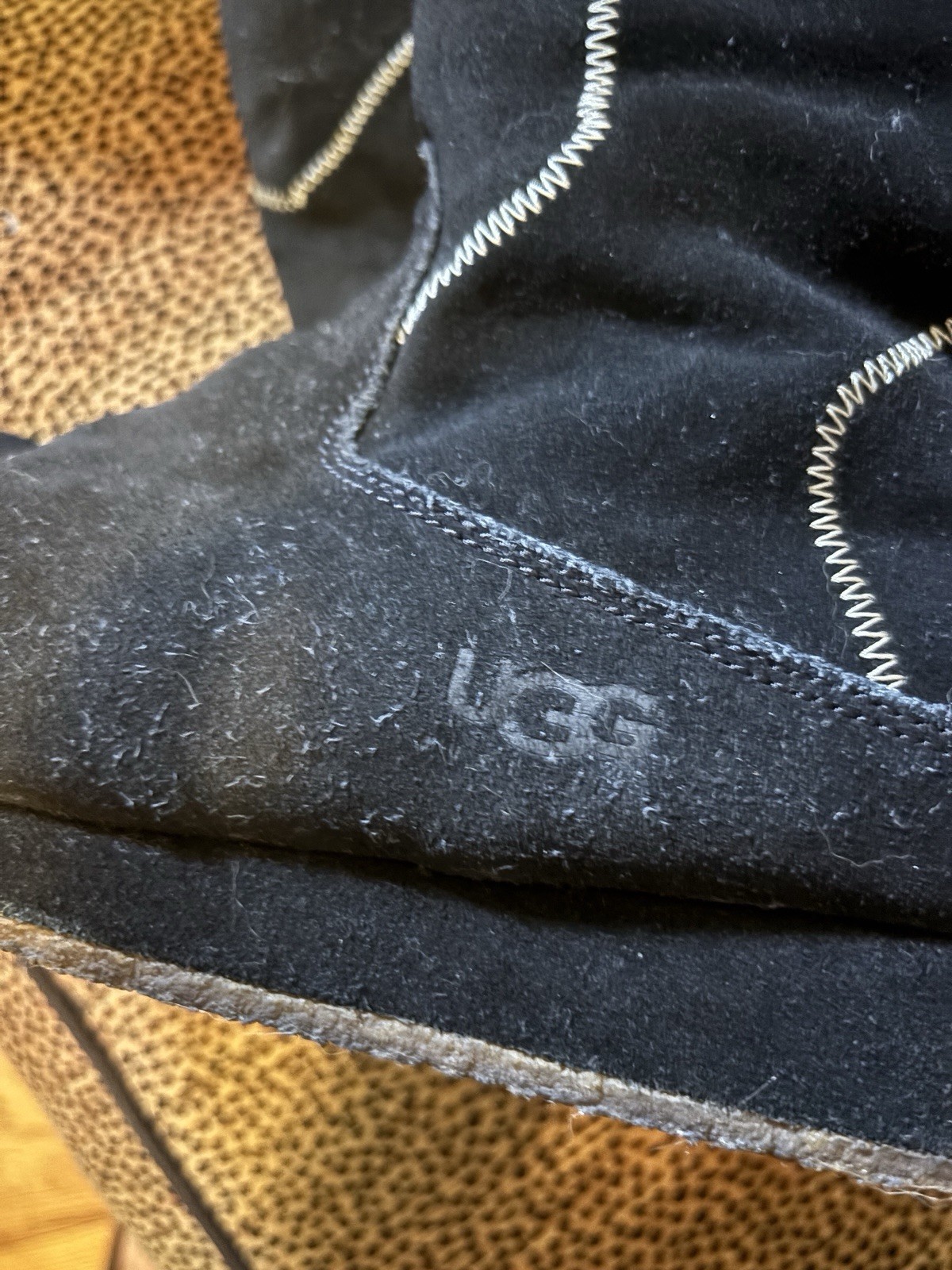 ugg black suede patchwork boots - image 4