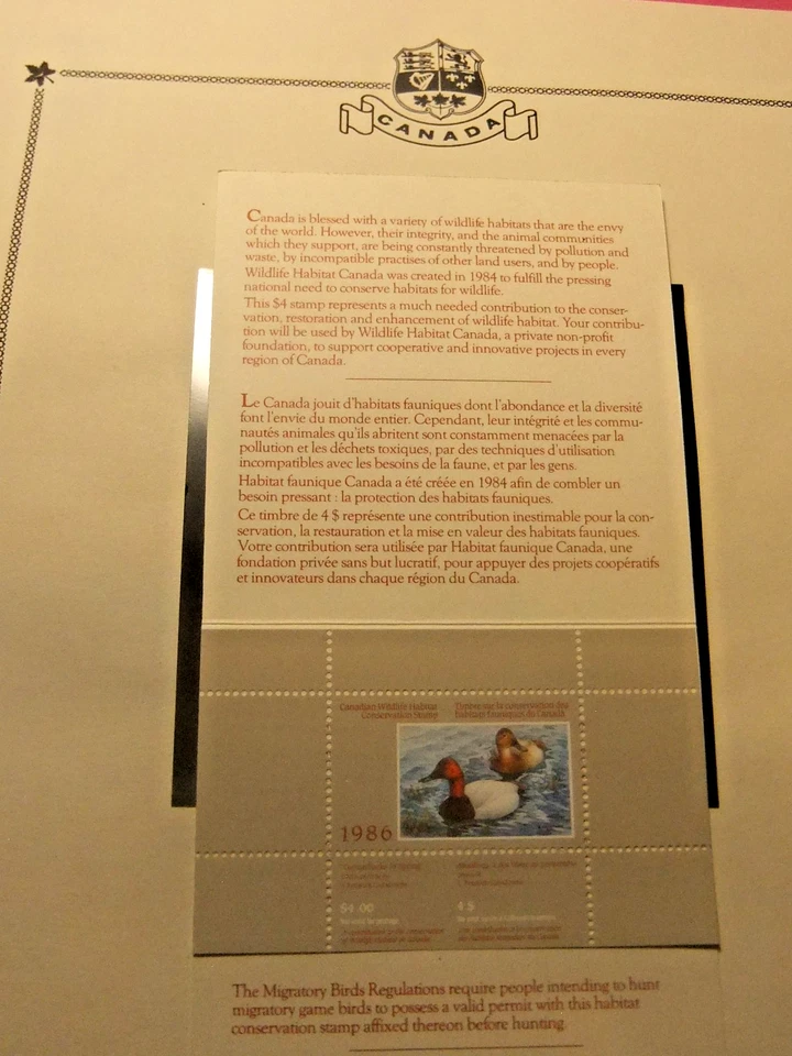 1986 Canada Hunting Permit, Mint Stamp and Cover - Image 2 of 2