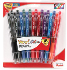 NEW 18-Pack Pentel WOW! COLORS Colored Ink Re...