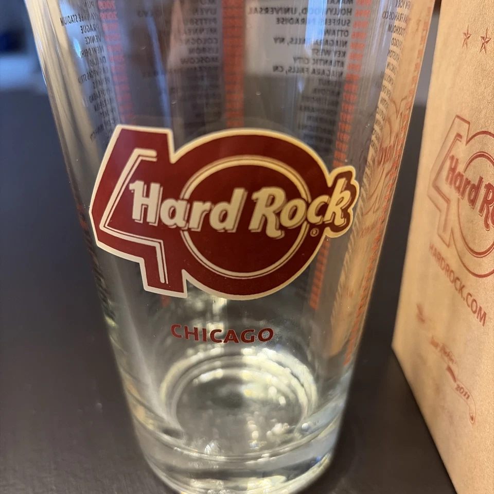 Vaso de cerveza Hard Rock Café 40 aniversario con caja - Chicago Foto 4 de 4