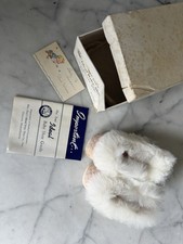 Vintage Mrs. Day's Ideal Baby Shoes Booties Pink w/Fur Trim