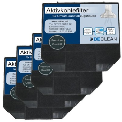 4 Filter Kohlefilter Dunstabzugshaube kompatibel mit AEG Juno 50290661003 EFF72