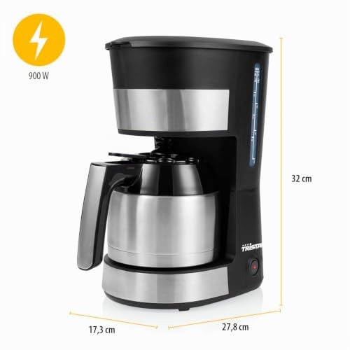 (TG. 27.8 x 17.3 x 32 cm) Tristar Macchina da Caffè Inox, 10 Tazze, Caraffa Ter foto 2