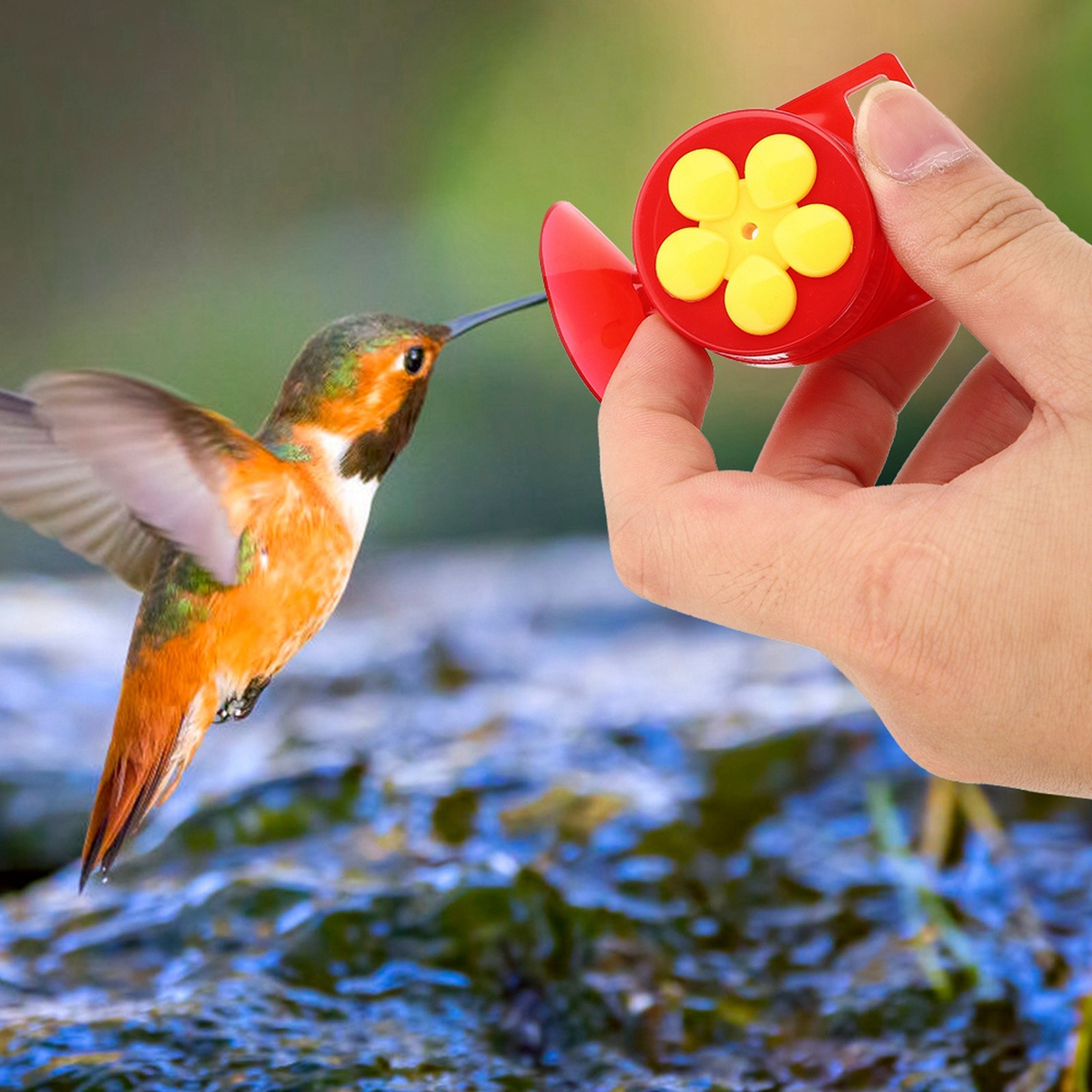 2Pcs Garden Hand Held Plastic Feeder Outdoor Bird Feeding Devic BAJ