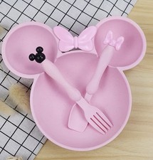 NWT-Minnie Mouse Inspired 3-Piece Pink Meal Set