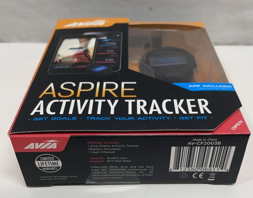 AVIA Aspire AV-CF2003B Sport Activity Tracker With App Included Black New - Image 4 of 4