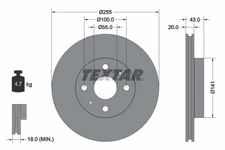Textar 92115603 Brake Disc for ENGLON,FAW (TIANJIN),GEELY,GREAT WALL,TOYOTA,TOYO