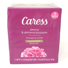 CARESS Peony & Almond Blossom Bar Soap 3 Bars 3.15 oz each