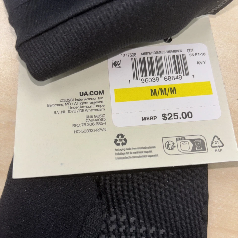 Guantes Under Armour Storm Tech ajustados con pantalla táctil forro de invierno para hombre medianos negros Foto 3 de 4