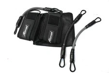 HPYGN Sports Resistance Bands Leg Training 3 Bands 2 Straps Gray/Black Set