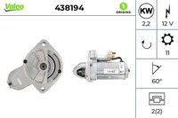 Anlasser Starter Valeo Origins - New O.E. Technologie 438194 12V