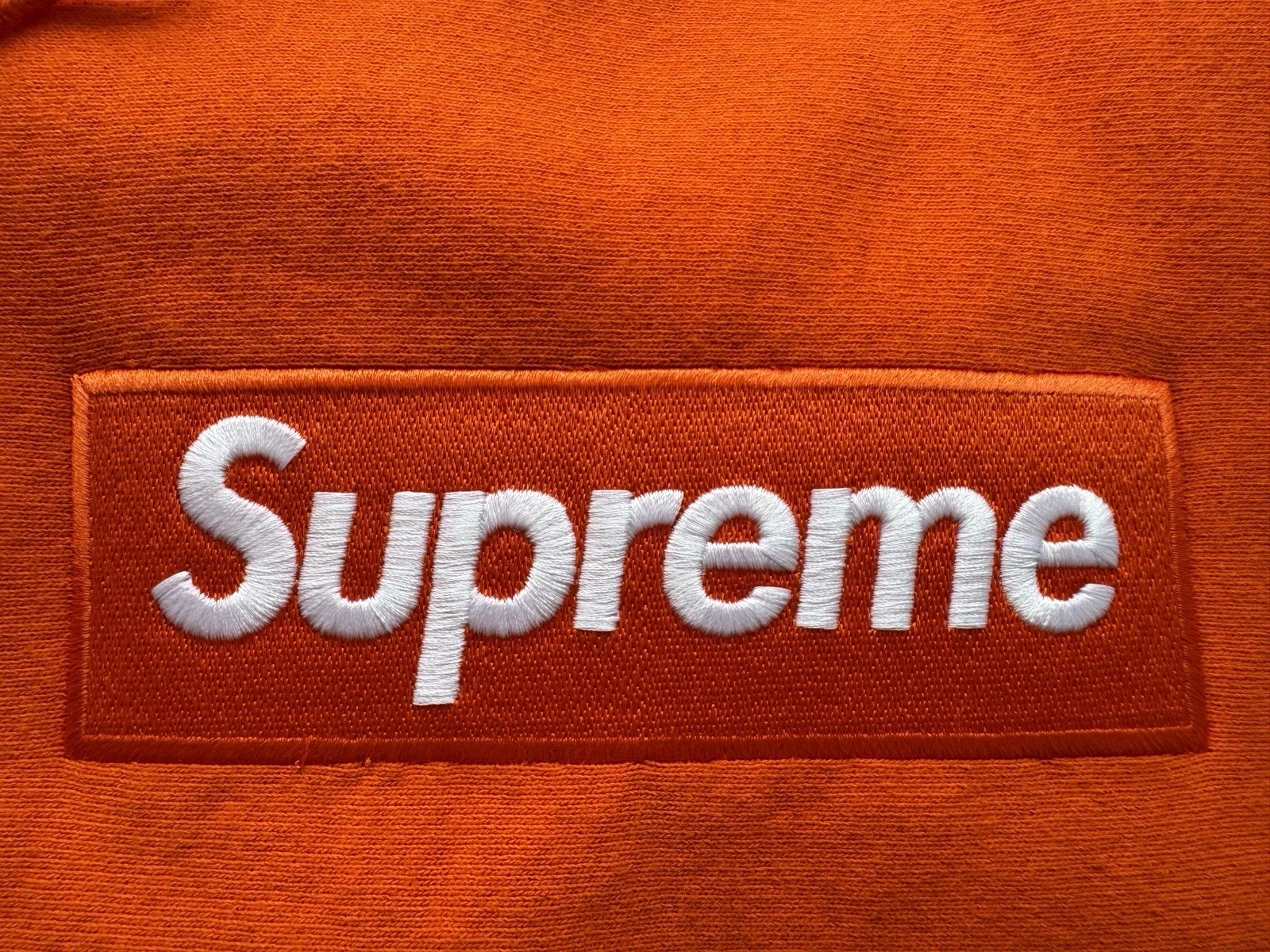 Felpa con cappuccio Supreme Box logo arancione FW24 taglia L