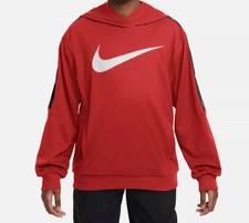 Nike Kid's Boy's Red Sportswear Club Pullover Knit Hoodie Size L