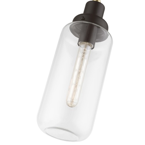 Livex Lighting 40614 Oakhurst 5"W Mini Pendant - Black / Brushed Nickel Accent - Picture 3 of 12