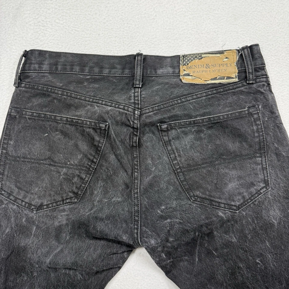 Denim & Supply Ralph Lauren Jeans 33x32 Black Denim Vintage Straight NICE FADE - Image 3 of 4