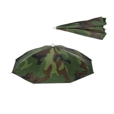 2Pcs 20" Fishing Umbrella Hat Folded Sun Rain Cap Head for Fishing