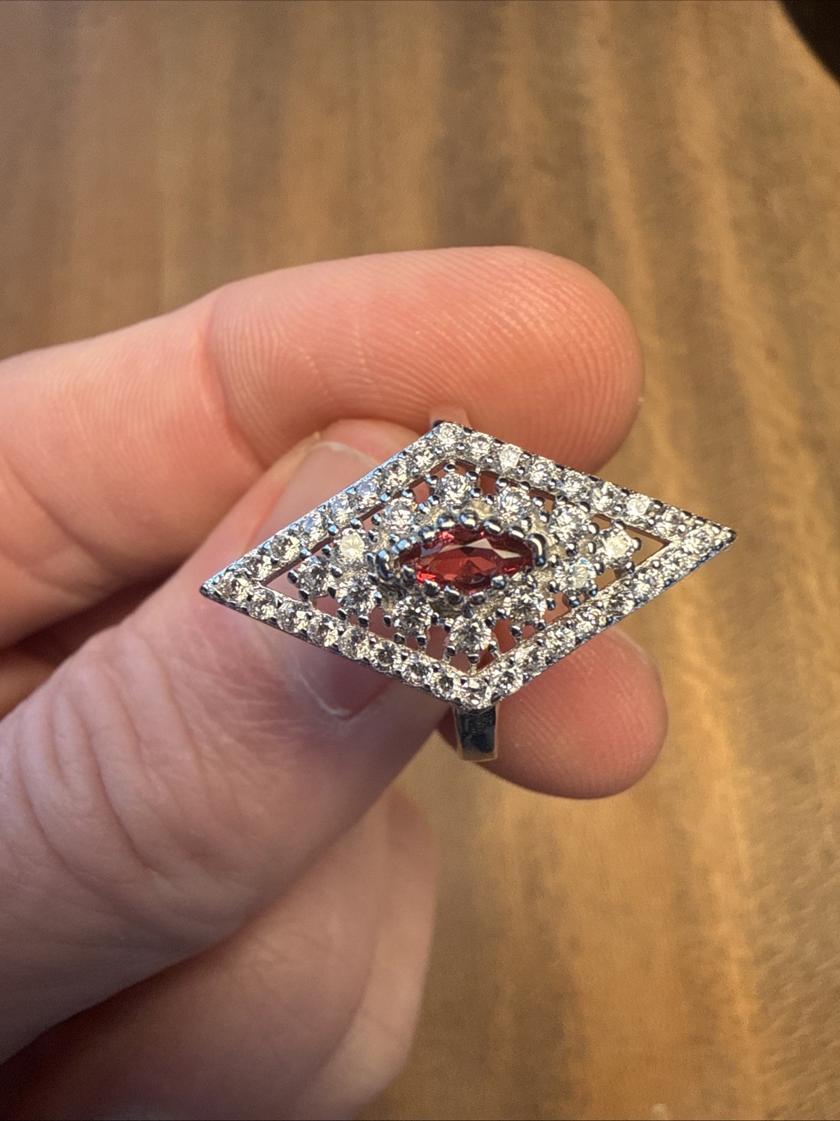 1CT Ruby & White Topaz 925 Solid Sterling Silver … - image 4