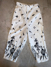 Vintage 1950s Cotton Peddle Pushers Capri Pants Zipper Novelty Print X Small