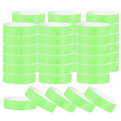 200 Pack Paper Wristbands for Events, Neon Wrist Bands Fluorescent Green