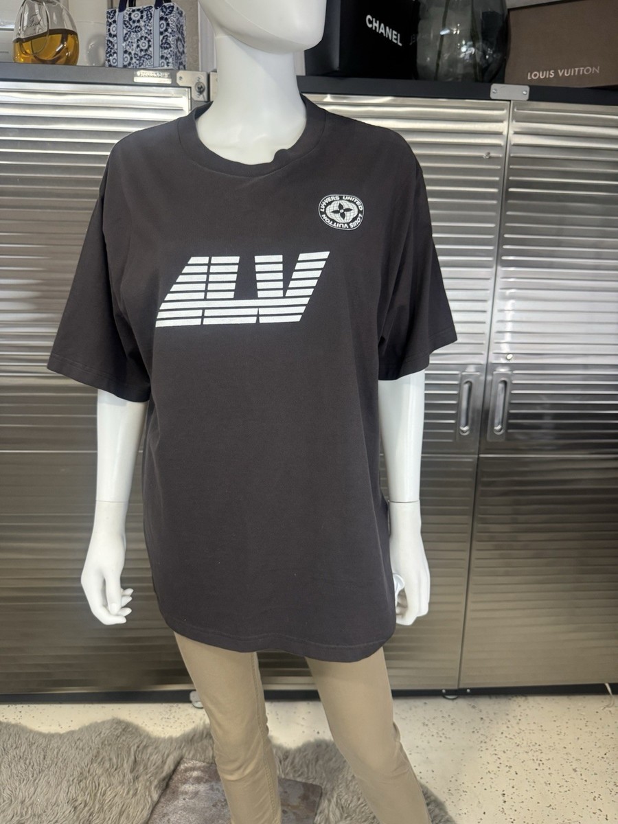 Louis Vuitton Washed Print Cotton Black T-Shirt Marque L. Vuitton