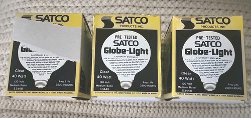Satco Globe-Light 3 Bulbs 40W Contemporary Decor Clear Globe Med Base G25-3 1/8 - Picture 4 of 7
