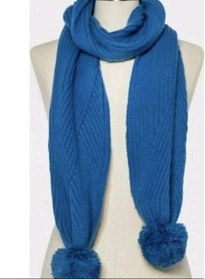 Scarf Target A New Day Ribbed Pom Womens Scarf Blue