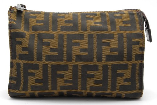 FENDI Pouch Purse Clutch Bag Zucca brown nylon - 第 1/21 張圖片