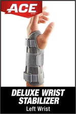 ACE Deluxe Wrist Stabilizer, Left Hand, Helps Relieve Symptoms of Carpal Tunnel 