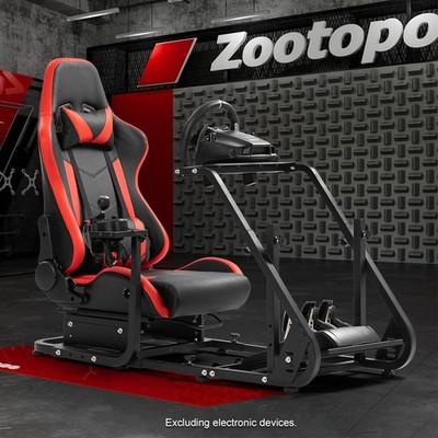 Zootopo Sim Racing Cockpit With Red Seat Fit Logitech G923 G29 G920 Thrustmaster