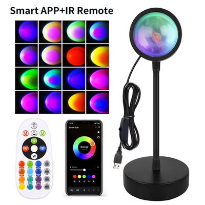 Smart Sunset Lamp Tuya LED Night Ligh USB RGB Smart Life APP Remote Projection f