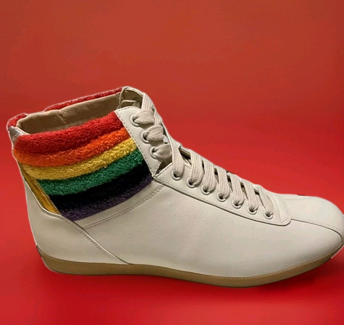 GUCCI Sneakers Men\'s 7.5 Bambi High Tops Rainbow Pride‎ Authentic Designer Gucci Rainbow Bambi Men main image 4