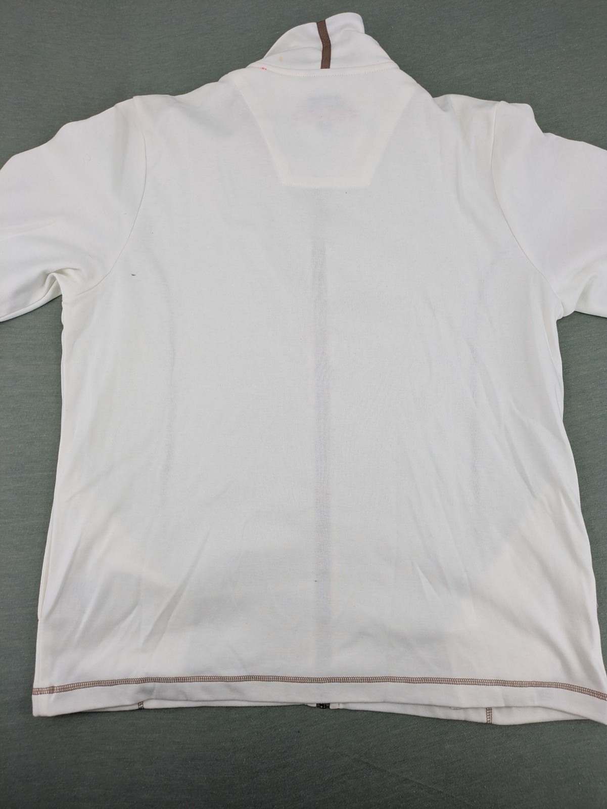 Haio Damen Sweatjacke Freizeitjacke Gr 44 46 Weiß Braun Blumenmuster Full Zip image 8