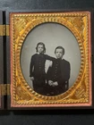 TWO c. 1860 Ambrotypes: Coombs boys / Antique Thermoplastic Union Picture
