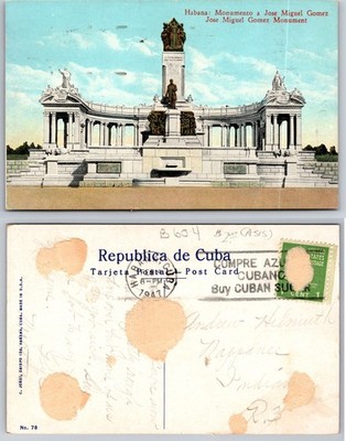 Jose Miguel Gomez Monument Habana Cuba Postcard