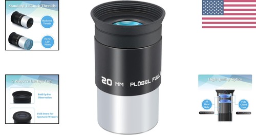 Fully Coated 20mm Eyepiece - Durable 1.25'' Telescope Lens for Astronomy Lovers - Picture 2 of 8
