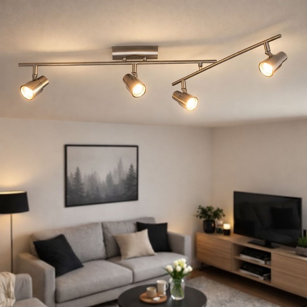 Decken Strahler Schwenkbar Licht Schiene Esszimmer Leuchte Diele Beleuchtung Bad-image