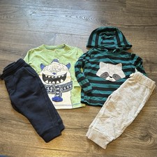 Boys 12m Outfit Bundle Longsleeve Shirt  Pants 4 Piece