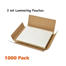 1000 Pack Thermal Laminating Pouches 3 Mil Letter Size 9 x 11.5" Laminator Sheet