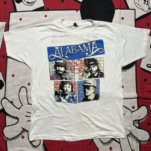 80s ALABAMA Rock Band 40 Hour Week The Fans Tour Sin 1980s vintage concert t-shirt, vintage, single stitch, B+ condition