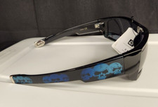 LOCS 91025 Black Sunglasses Authentic Hardcore Shades W/ Blue Skulls
