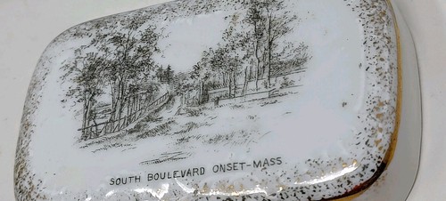 Antique Carlsbad Austria Souvenir Onset Mass Paperweight C H Macy Store *Macy's* - Picture 3 of 7