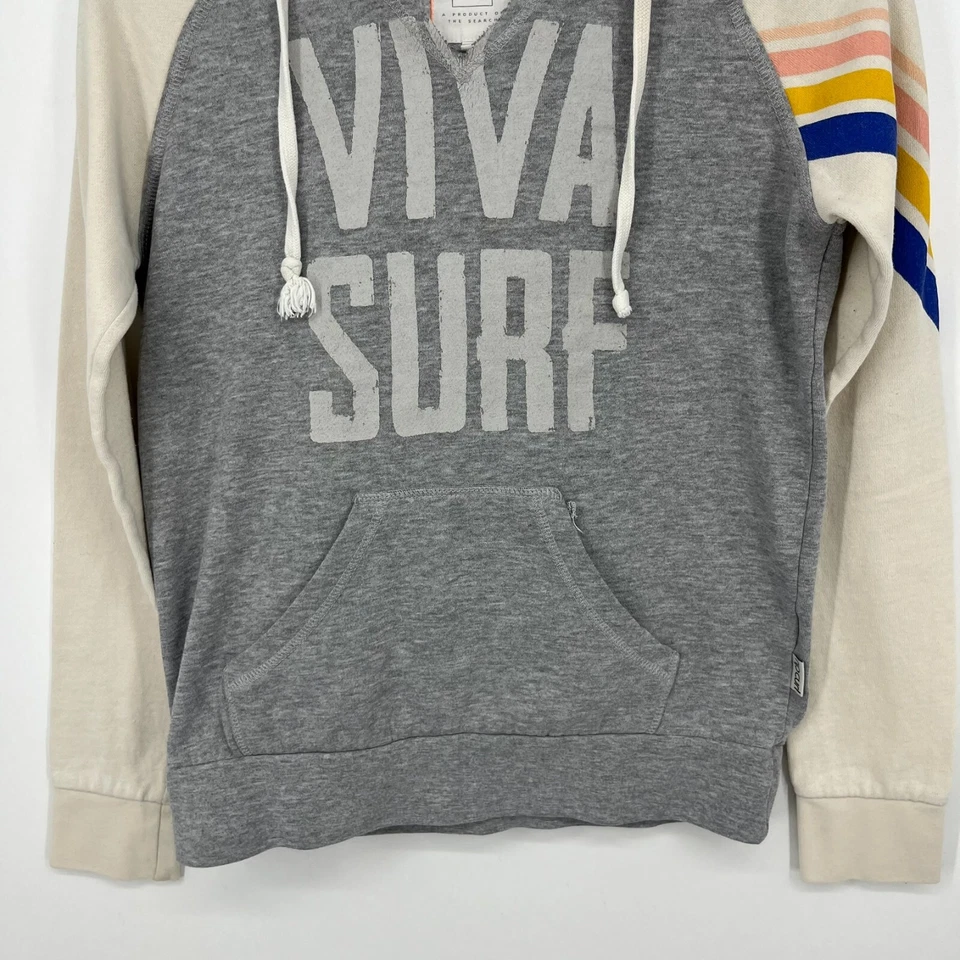 Sudadera con Capucha Rip Curl Para Mujer Talla XS Gris Viva Surf Playa Y2K Pullover Foto 3 de 4