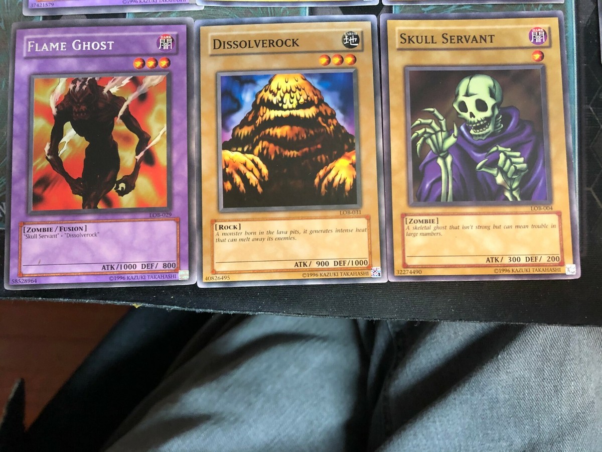 Flame Ghost Fusion with DissolveRock + Skull Servant 3 Card-Set LOB | eBay