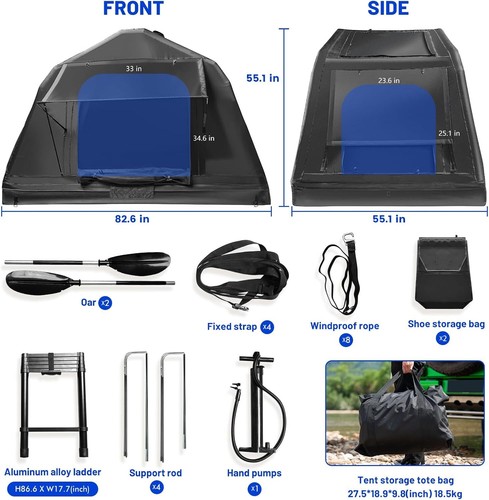 Portable Car Roof Inflatable Floating Tent for Outdoor Camping Hand Pump +Ladder - Picture 7 of 9
