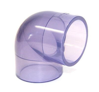 Clear PVC UPVC elbow 3'' sch 40-80 3.5'' ID socket transparent pipe fitting