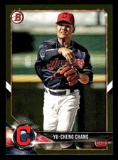 2018 Bowman #BP128 Yu-Cheng Chang Cleveland Indians  Prospects Camo 1