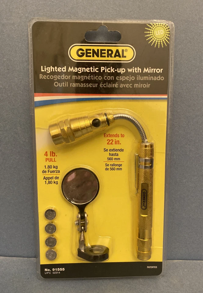 General Tools 91555 Steel Telescope Lighted Magnetic Pickup with Glass Mirror - Image 2 of 4