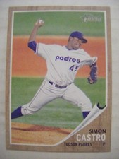 SIMON CASTRO 2011 Topps Heritage Minors baseball card #77 A's ROCKIES WHITE SOX
